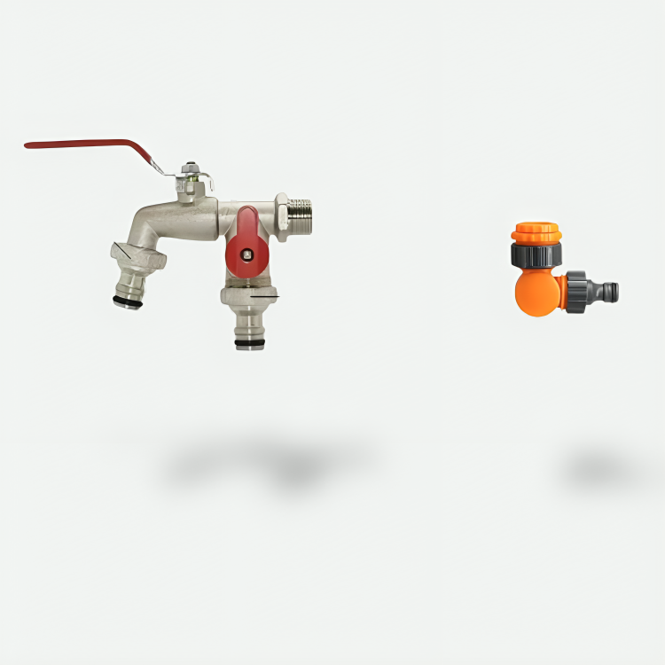 Outdoor frost-proof faucet – Zinc alloy double outlet, withstands -20 °C