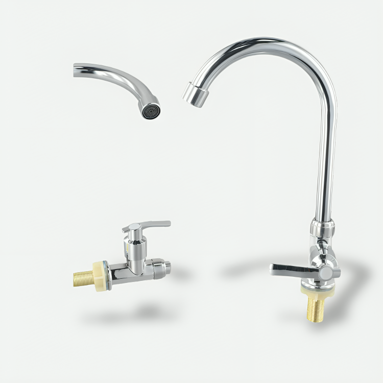 Robinet évier cuisine inox à levier unique – Design classique