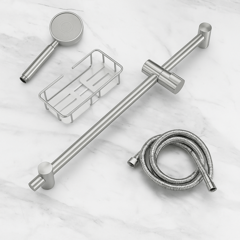 Barre de Douche Extensible Argent
