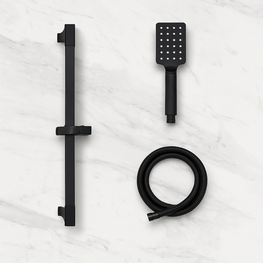 Barre de Douche Extensible Noire