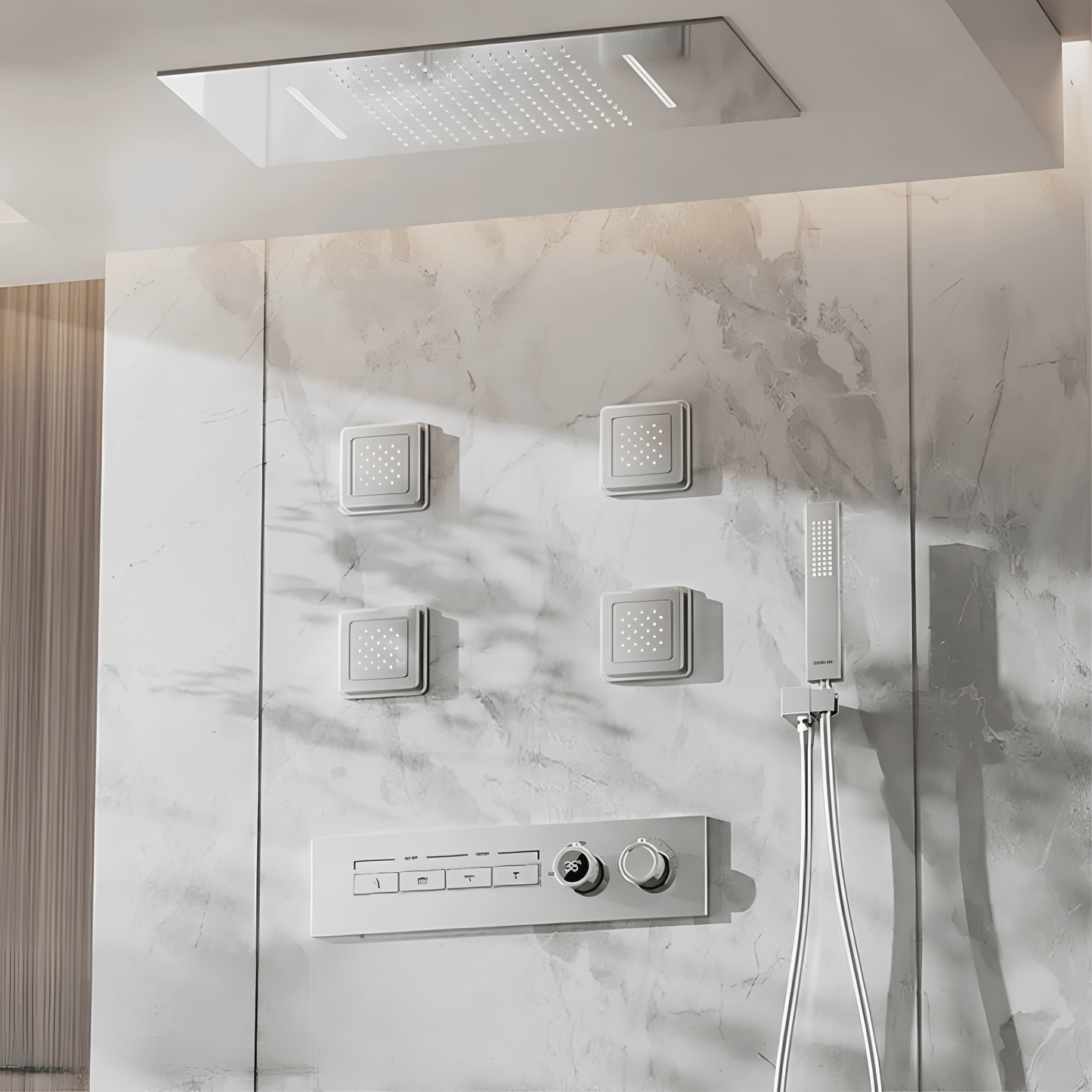 Colonne de Douche Encastrable Thermostatique LED