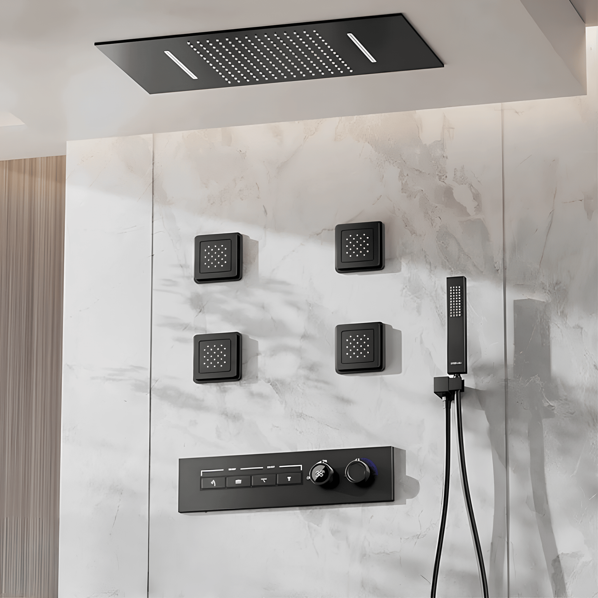 Colonne de Douche Encastrable Thermostatique LED