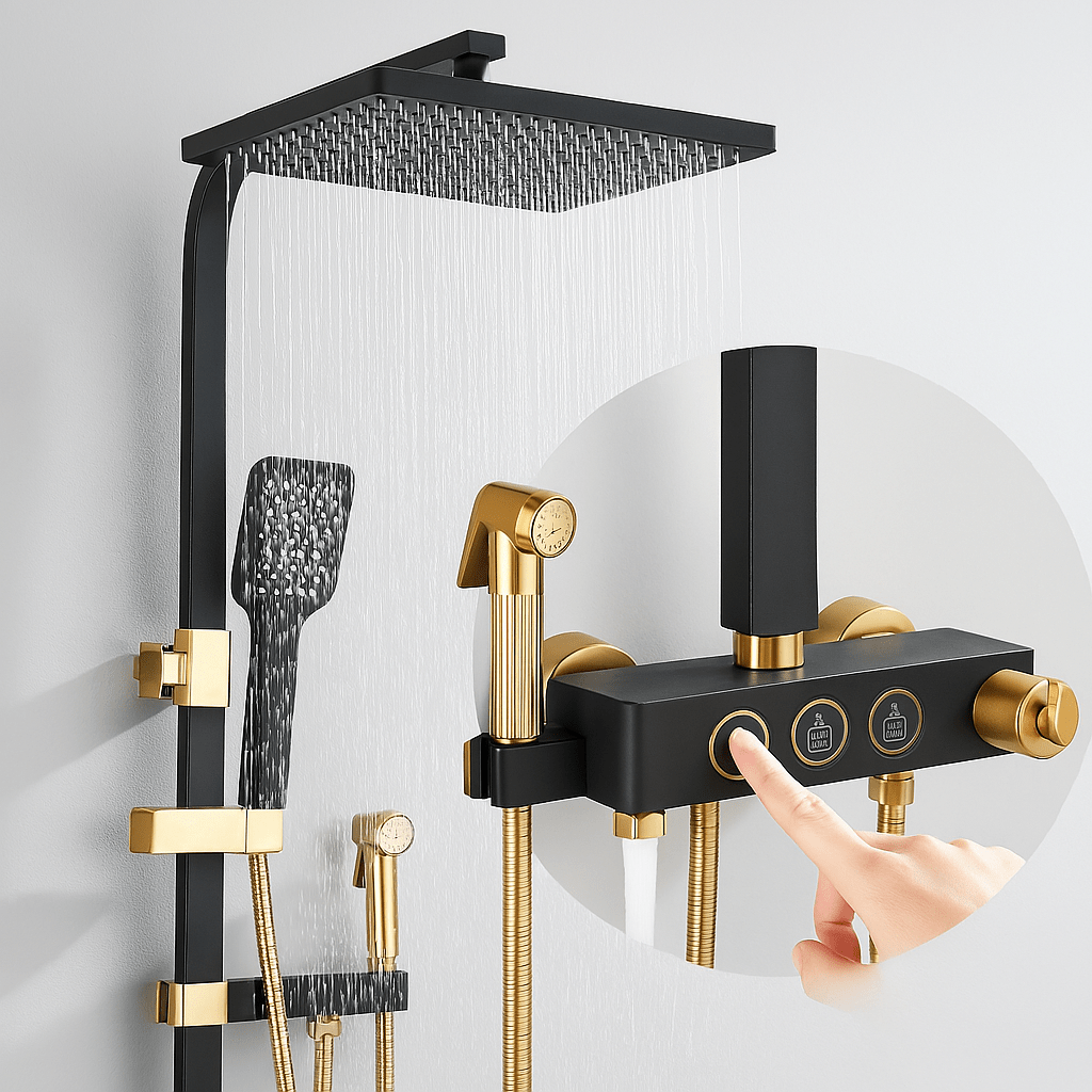 Colonne de Douche Thermostatique Jet Pluie