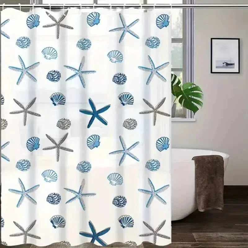 Rideau de douche – Motifs Marins (180x180 cm)