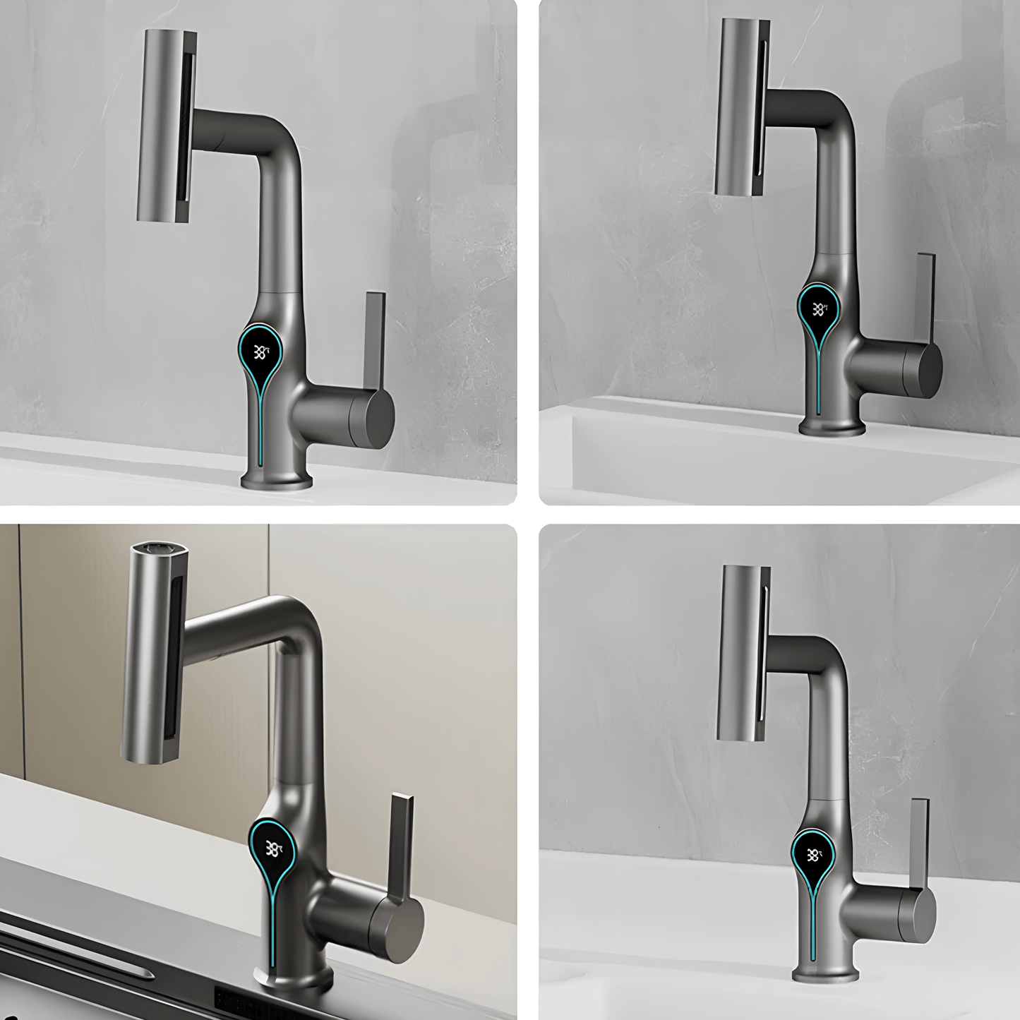 Robinet cascade avec affichage température – robinet digital salle de bain