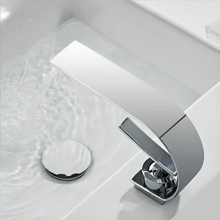 Robinet cascade doré salle de bain – Mitigeur design moderne