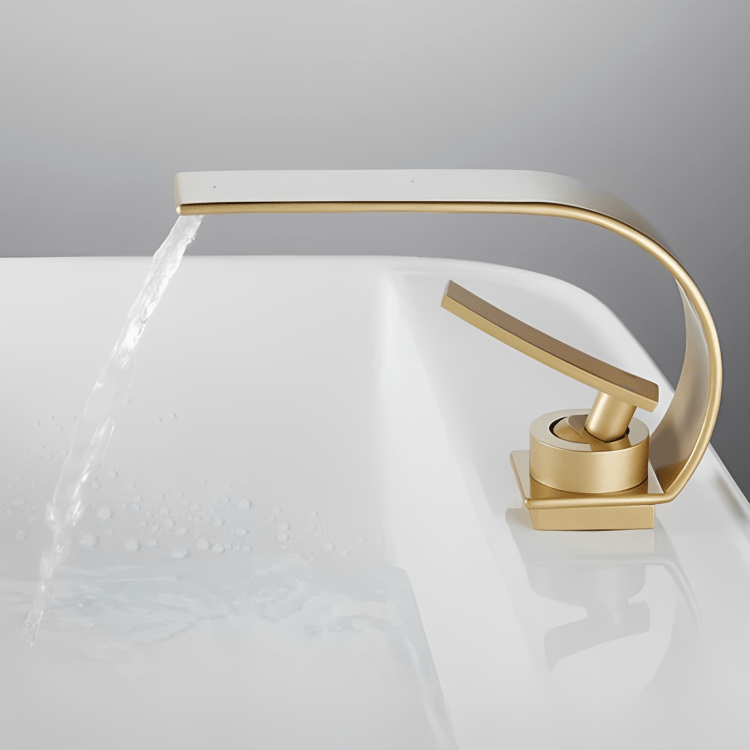 Robinet cascade doré salle de bain – Mitigeur design moderne