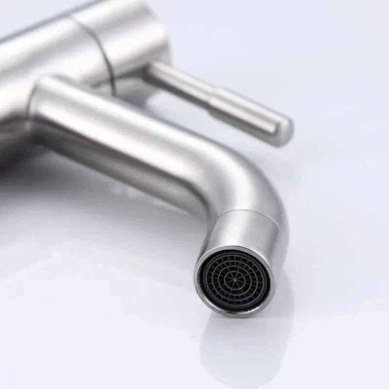 Robinet cuisine noir haut – Inox mat, eau froide