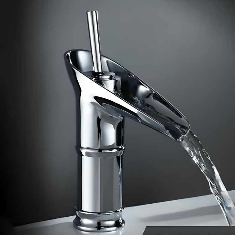 Robinet de lavabo haut en laiton brossé cascade – Style antique