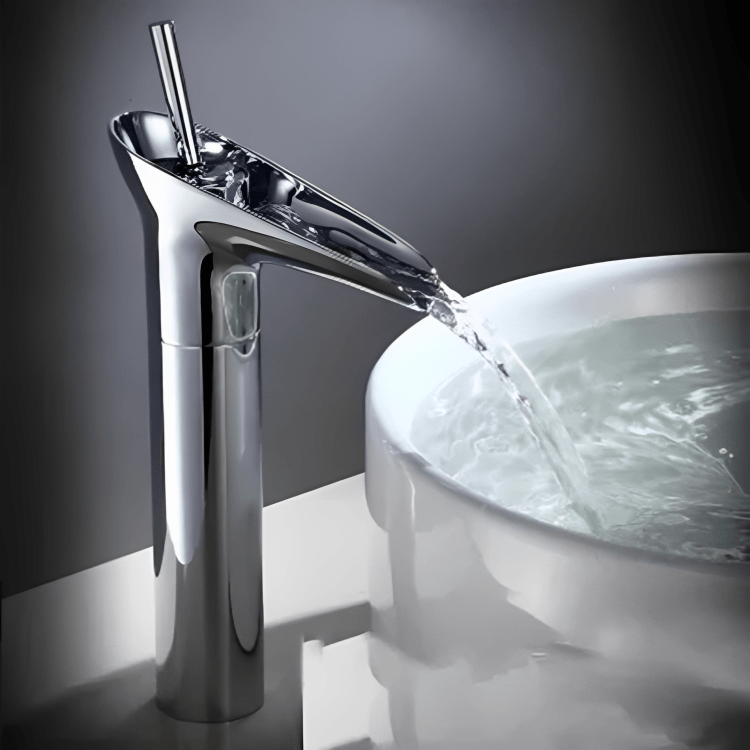Robinet de lavabo haut en laiton brossé cascade – Style antique