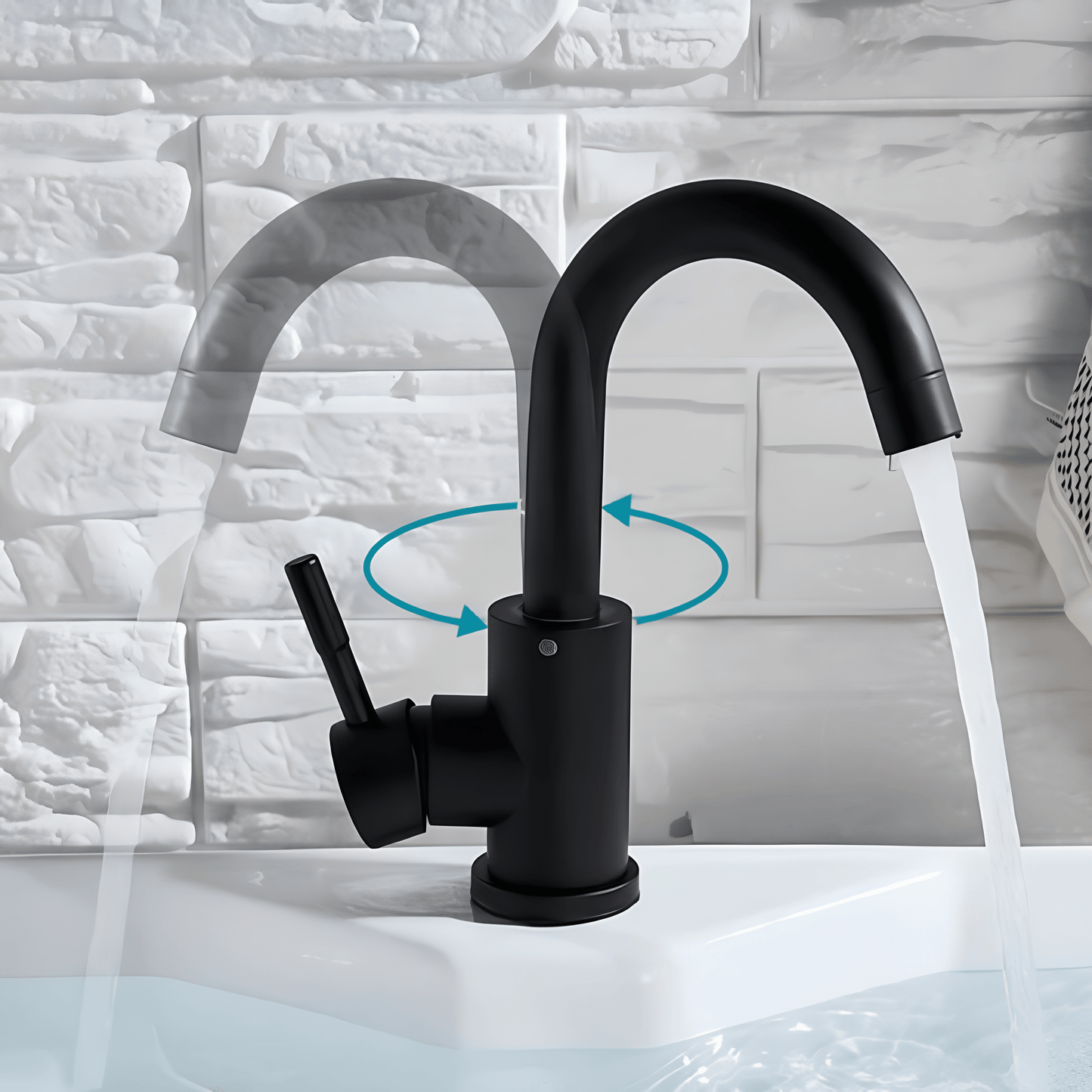 Robinet lavabo noir – Mitigeur salle de bain inox noir mat