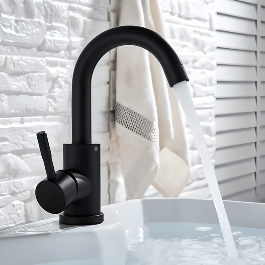 Robinet lavabo noir – Mitigeur salle de bain inox noir mat