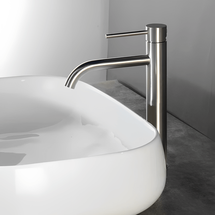Robinet lavabo or rose brossé – mitigeur haut moderne salle de bain