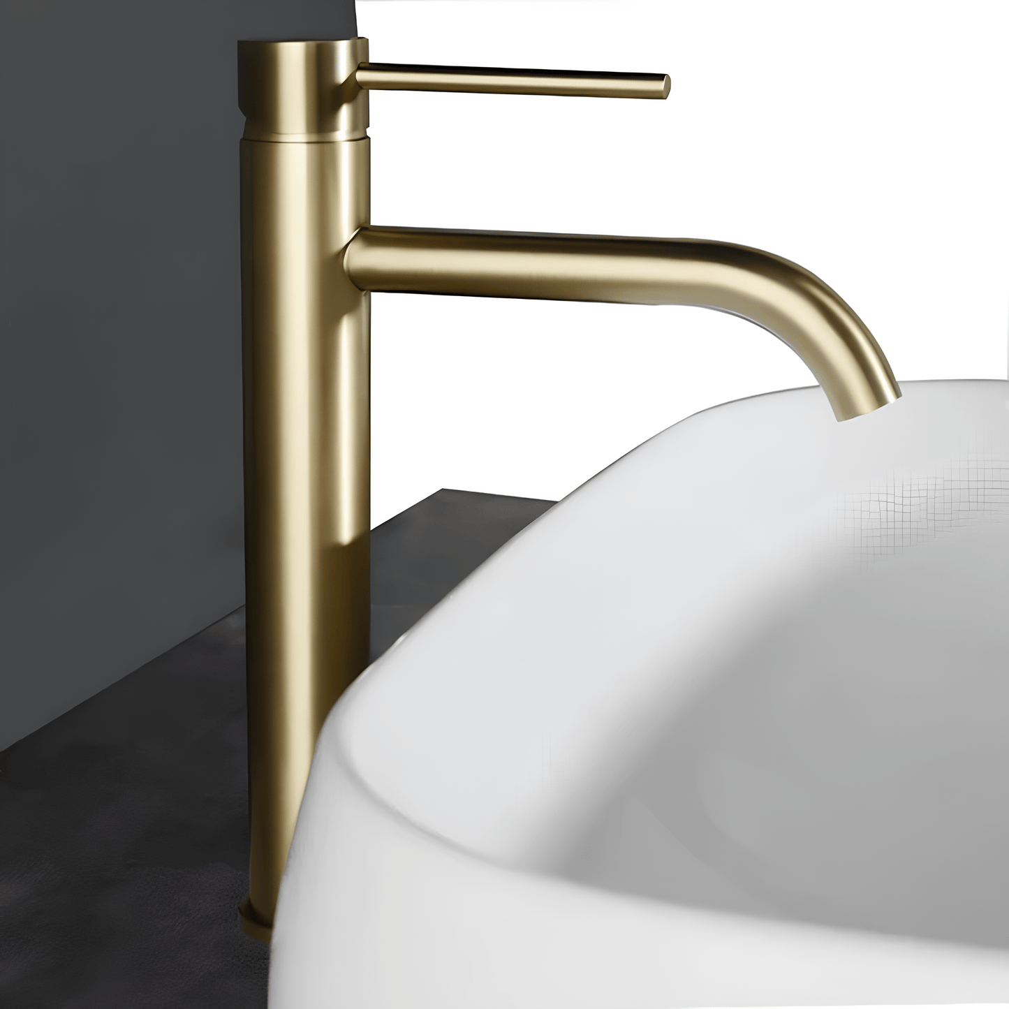 Robinet lavabo or rose brossé – mitigeur haut moderne salle de bain