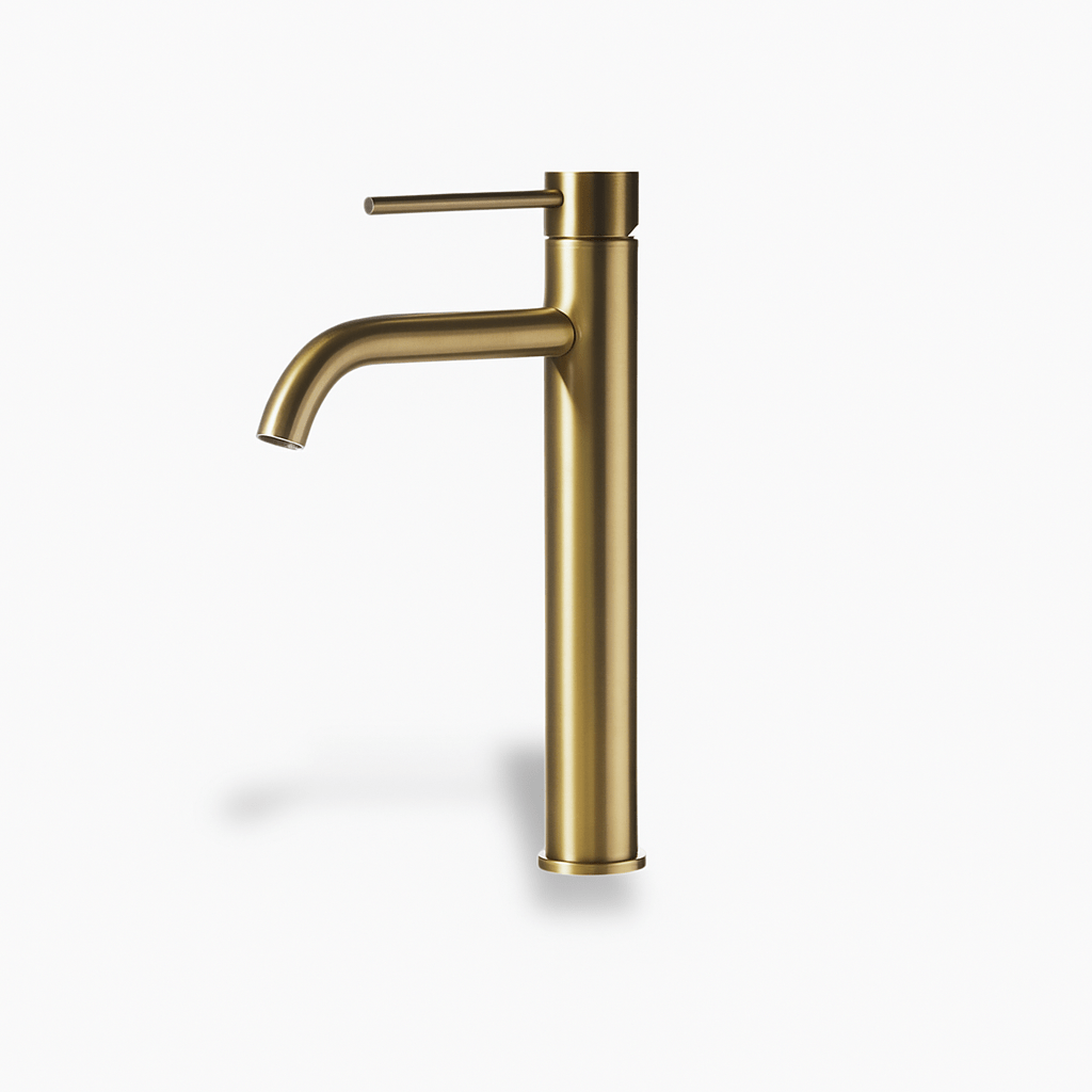 Robinet lavabo or rose brossé – mitigeur haut moderne salle de bain