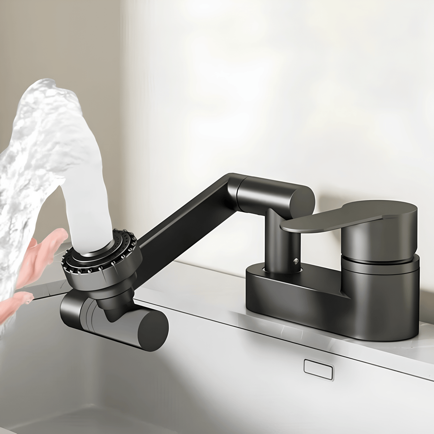 Robinet lavabo rotatif 360° – Double bec pratique pour salle de bain