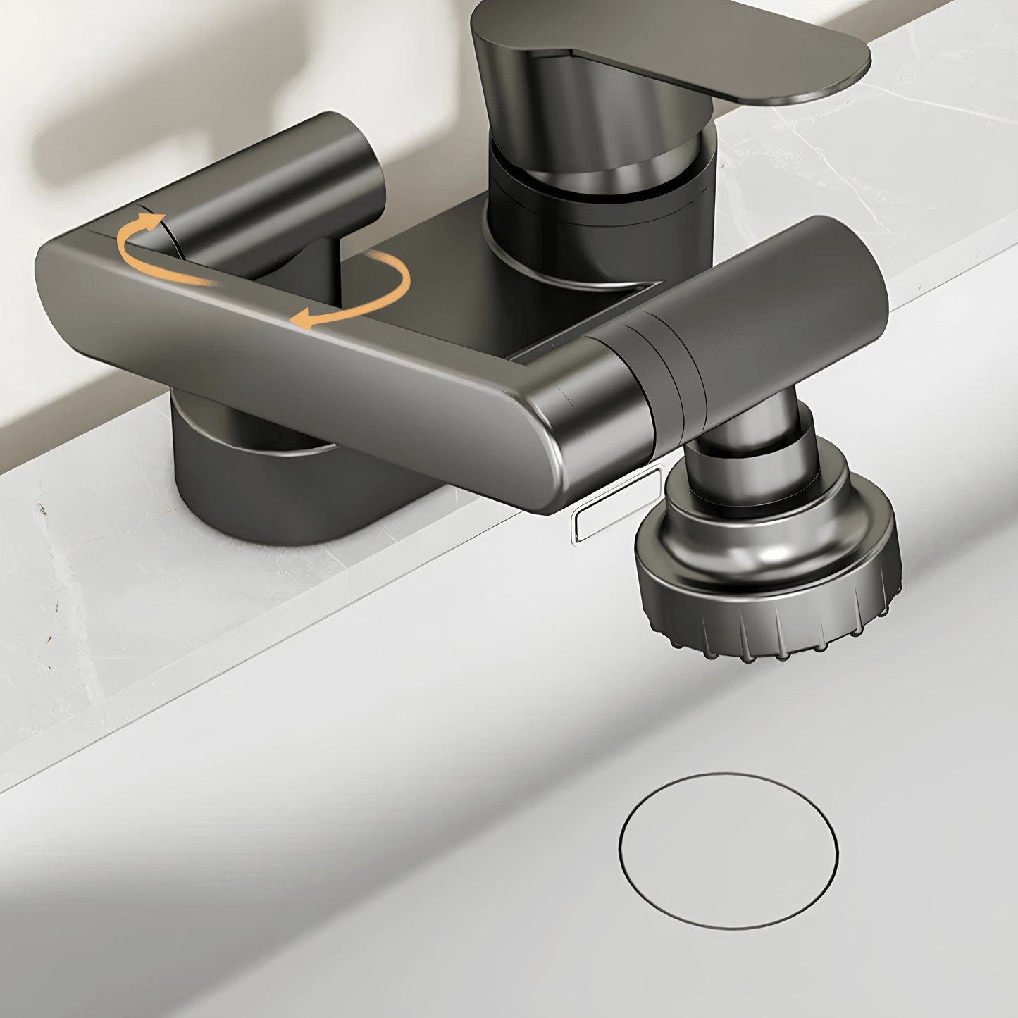Robinet lavabo rotatif 360° – Double bec pratique pour salle de bain
