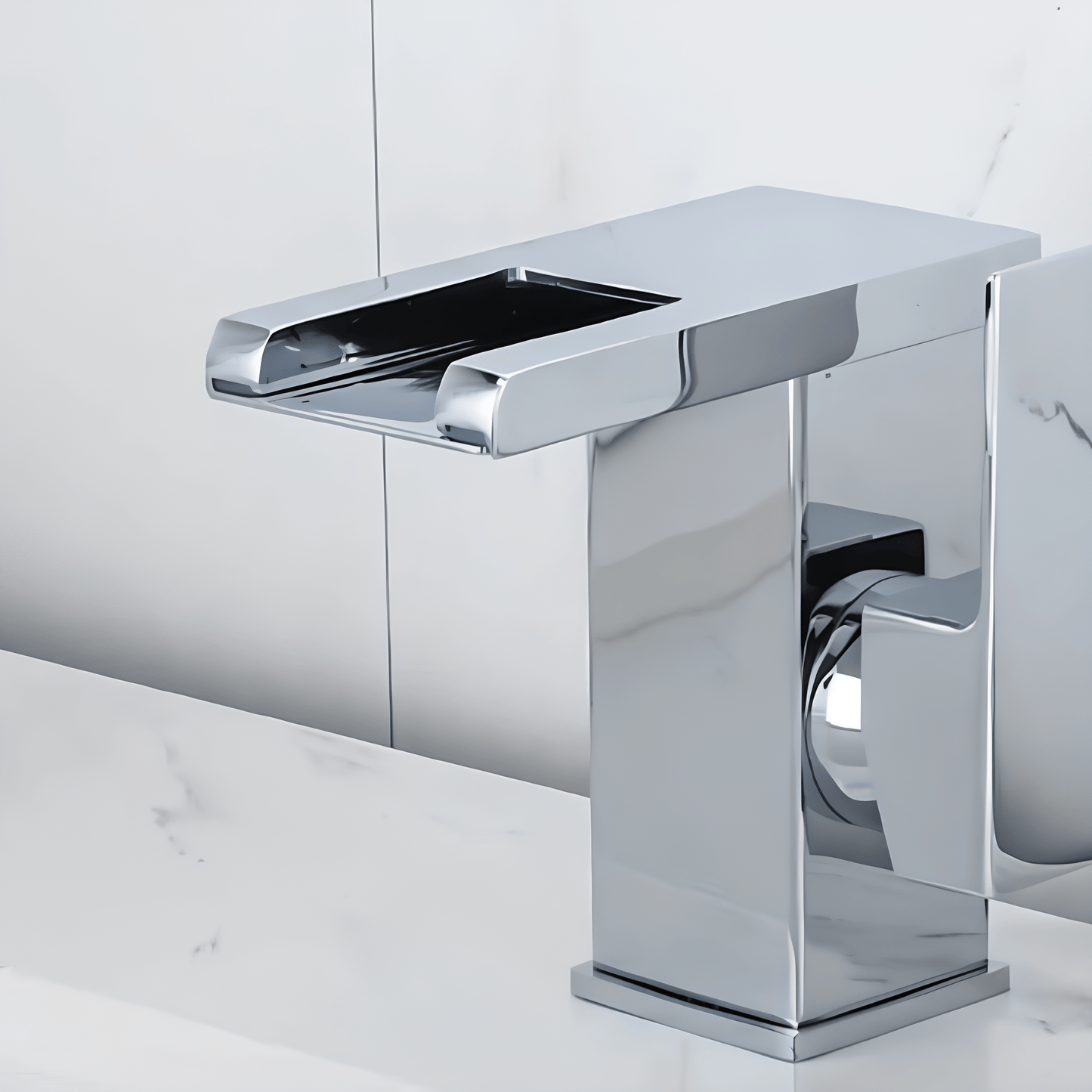 Robinet LED noir avec bec cascade – Température lumineuse