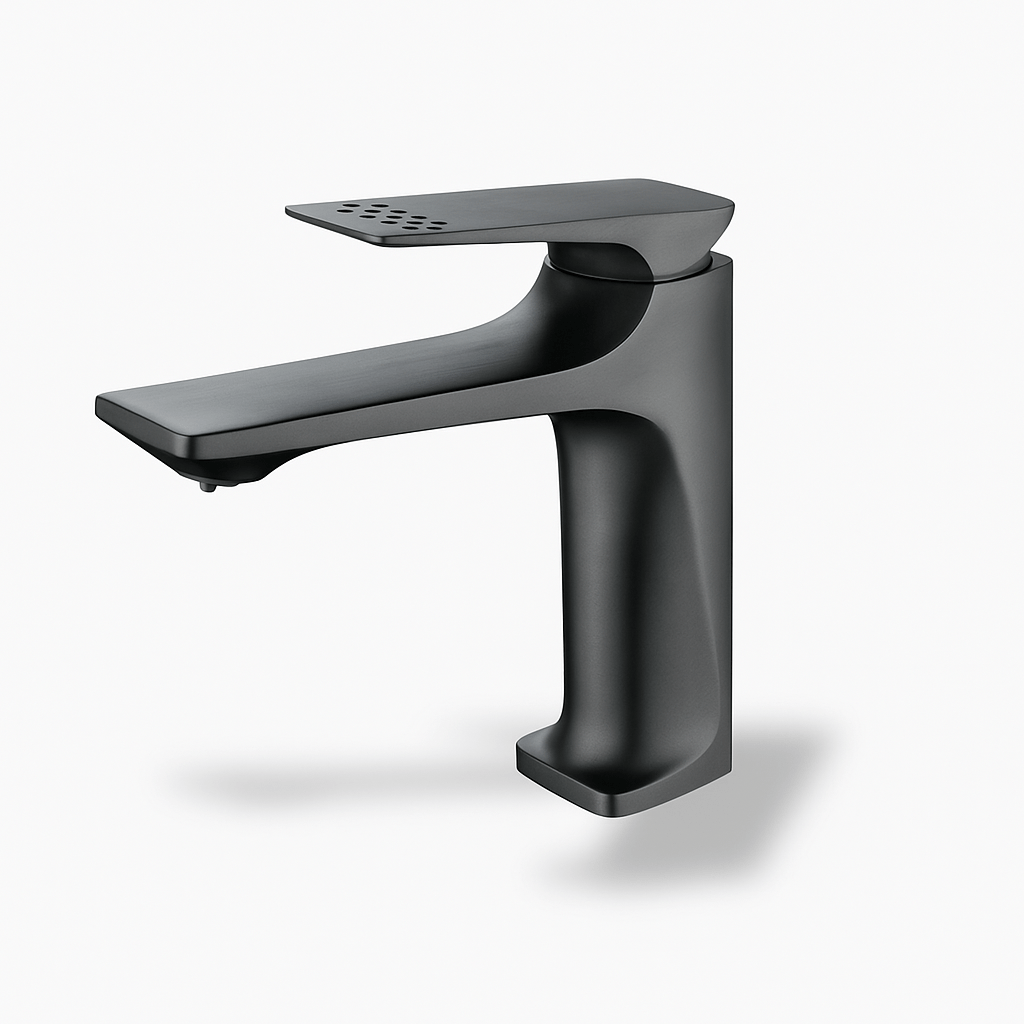 Robinet mitigeur noir lavabo – Design carré moderne
