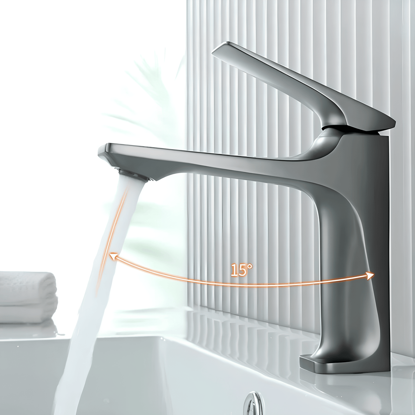 Robinet mitigeur noir lavabo – Design carré moderne