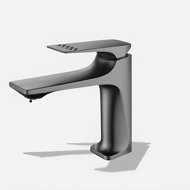 Robinet mitigeur noir lavabo – Design carré moderne