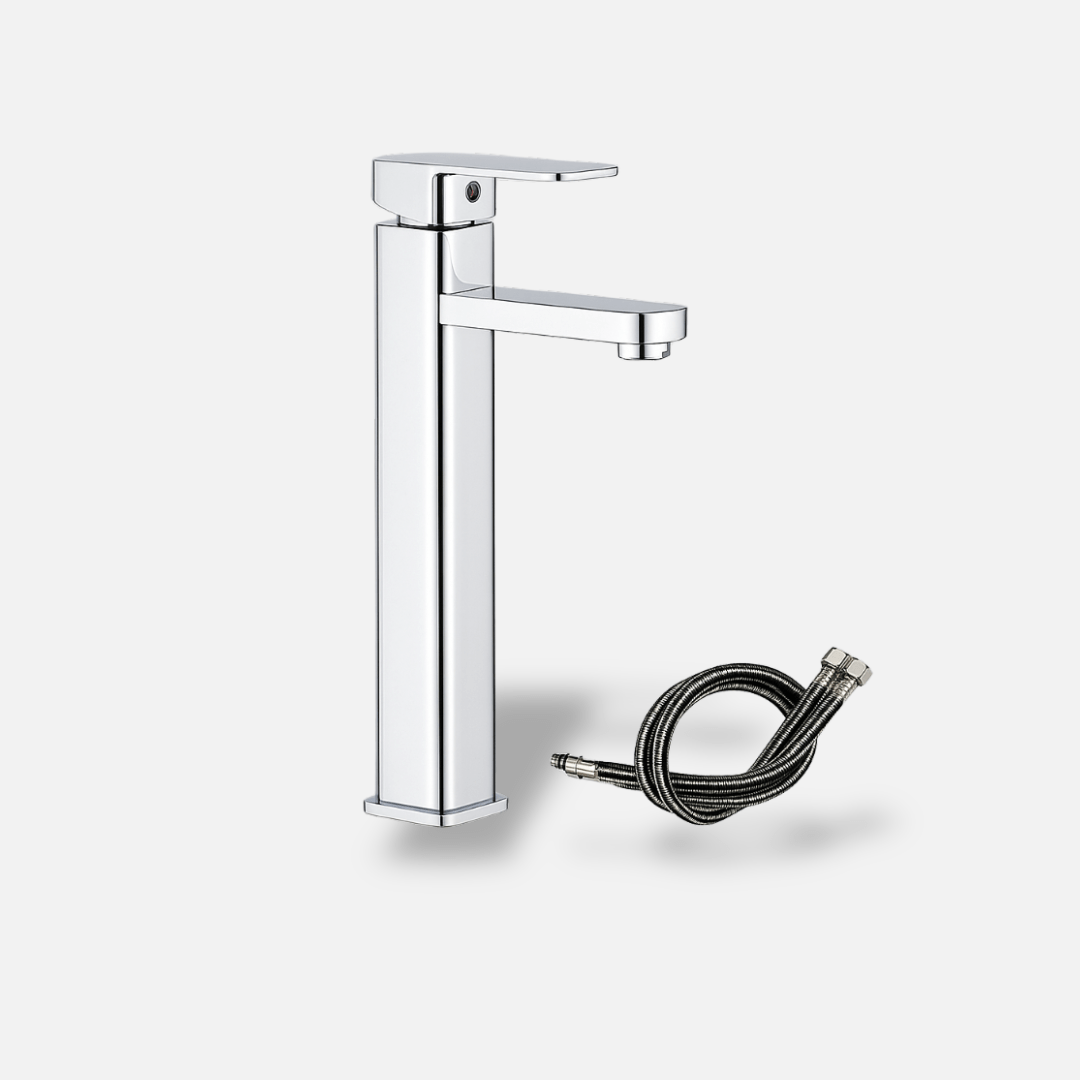 Robinet mitigeur salle de bain – Inox brossé design carré