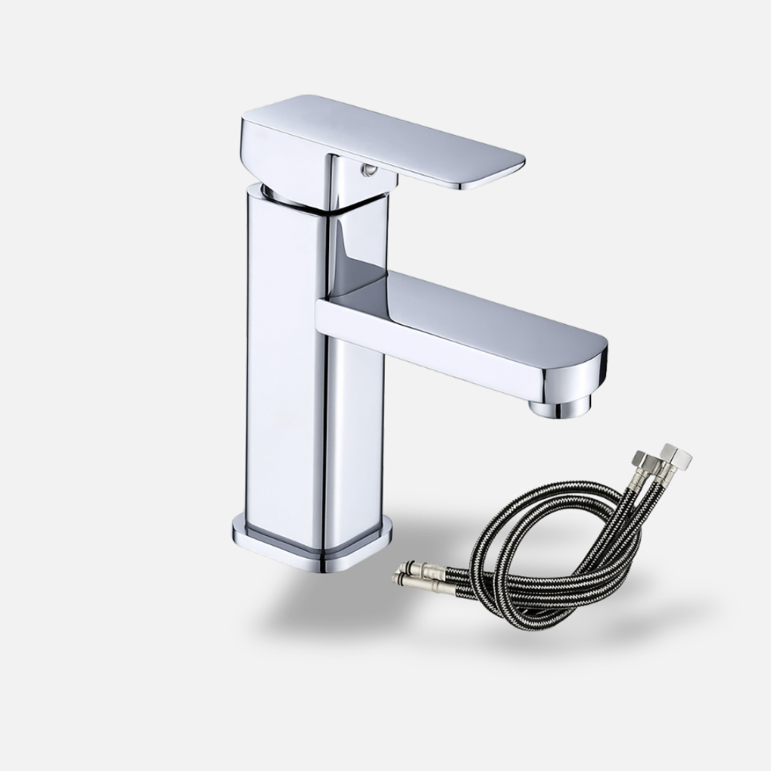 Robinet mitigeur salle de bain – Inox brossé design carré