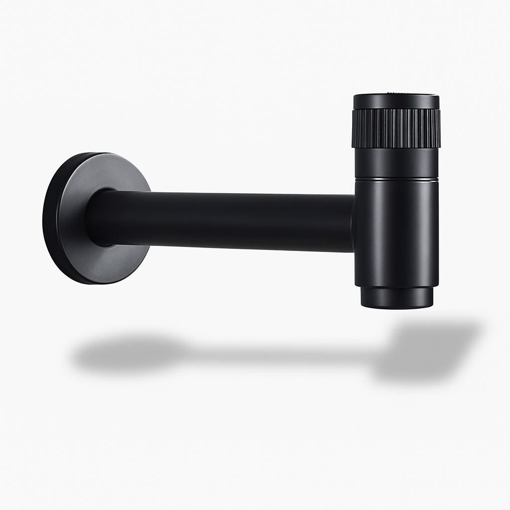 Robinet mural noir inox 304 – Machine à laver ou extérieur