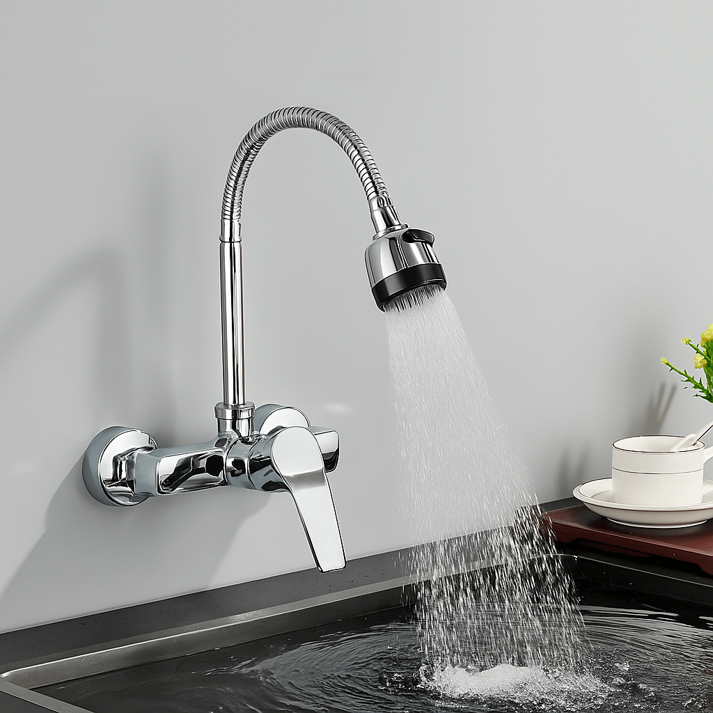 Robinet mural vintage en laiton – style rétro et durable