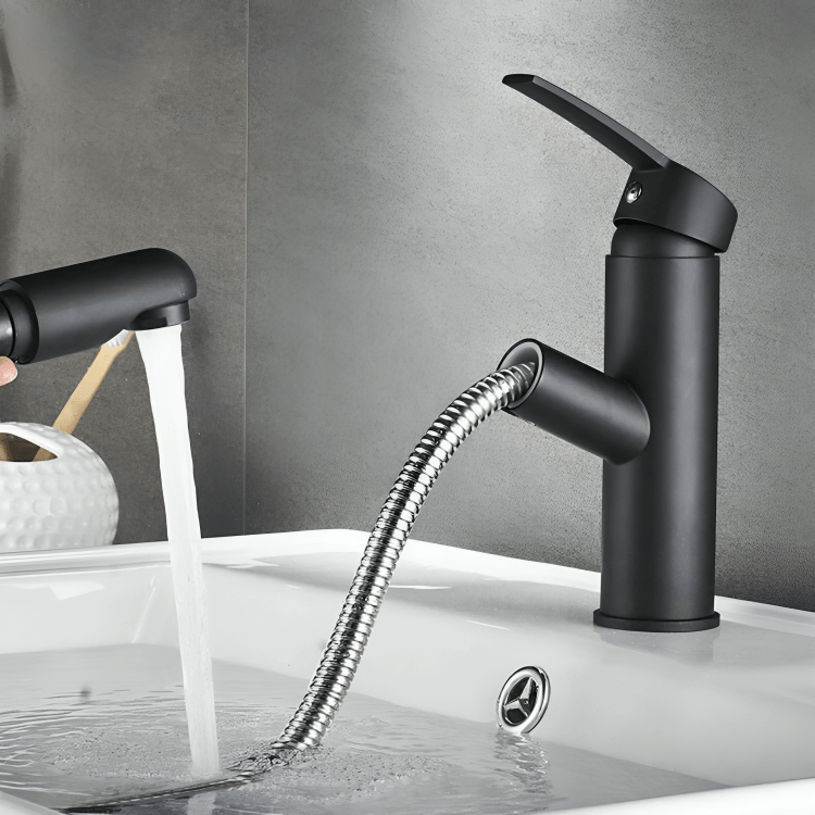 Robinet salle de bain extractible chromé – Bec rétractable