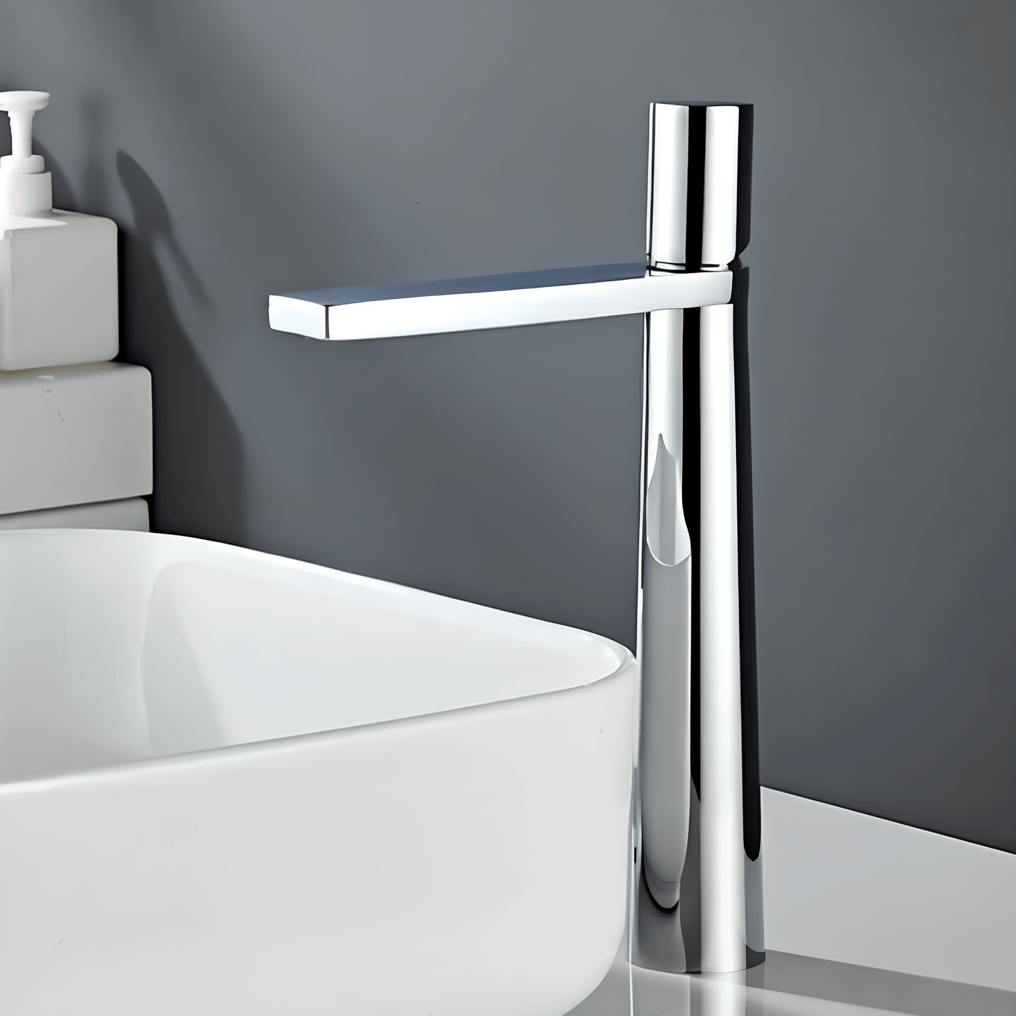 Robinet salle de bain haut noir mat – Design 30,5 cm G1/2
