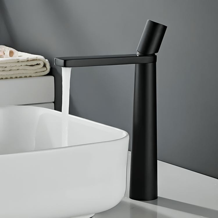 Robinet salle de bain haut noir mat – Design 30,5 cm G1/2
