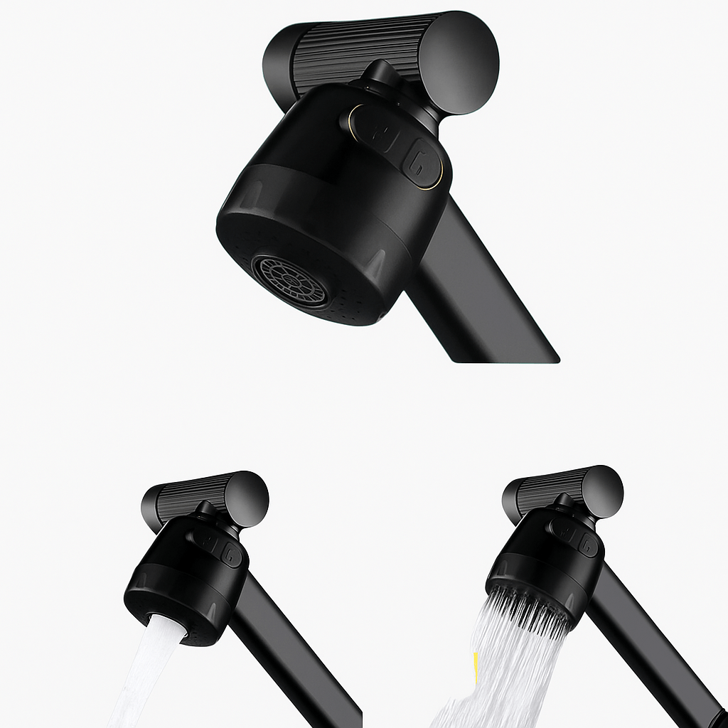 Robinet salle de bain noir orientable – Acier inoxydable