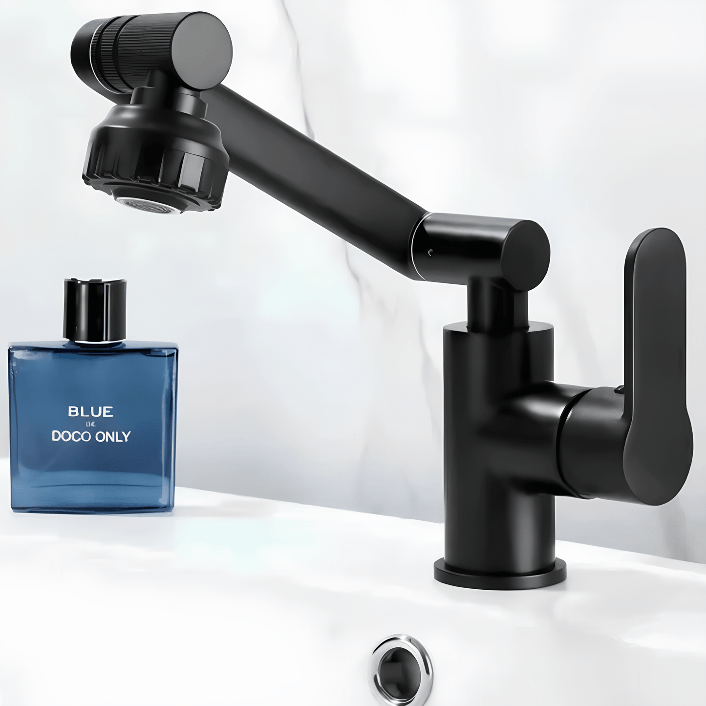 Robinet salle de bain noir orientable – Acier inoxydable