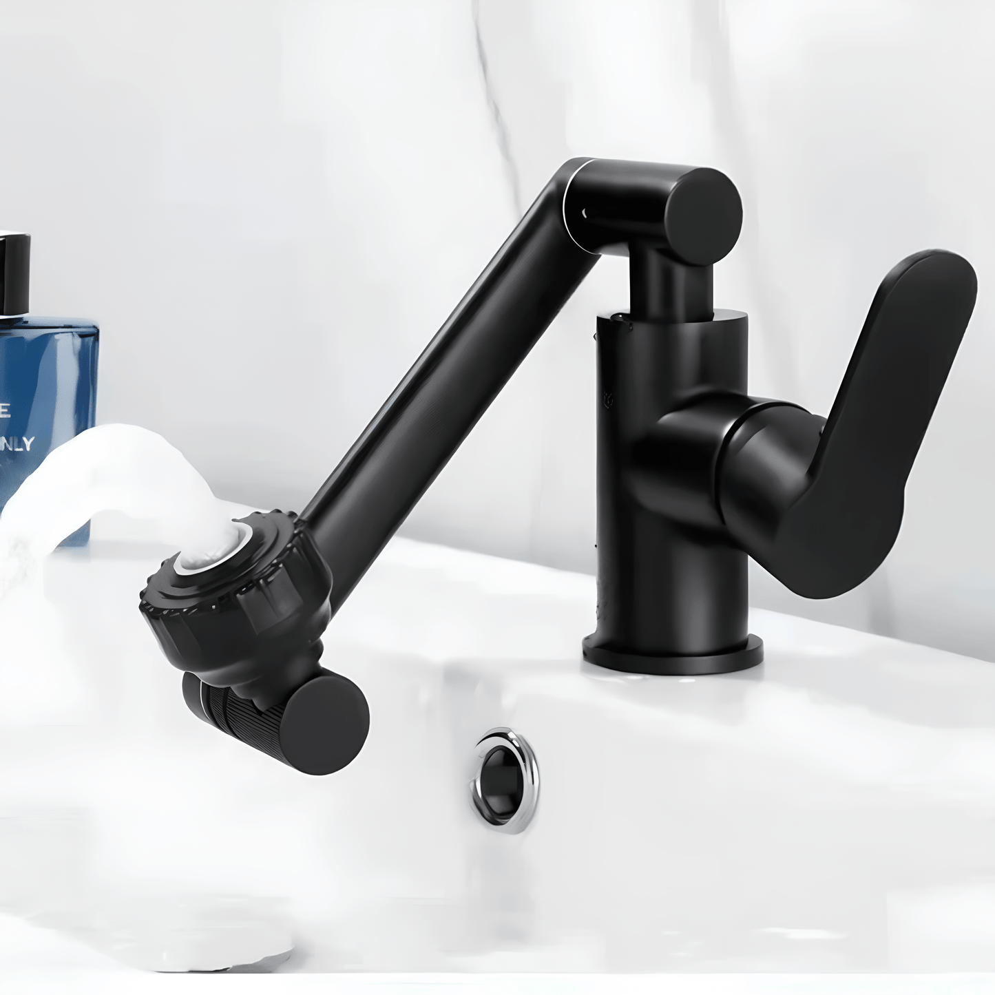 Robinet salle de bain noir orientable – Acier inoxydable