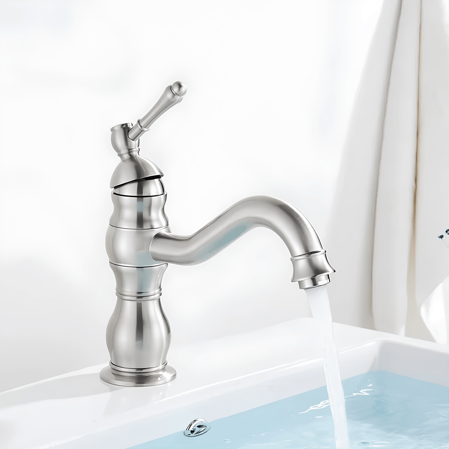 Robinet salle de bain rétro – Laiton antique à poignée unique