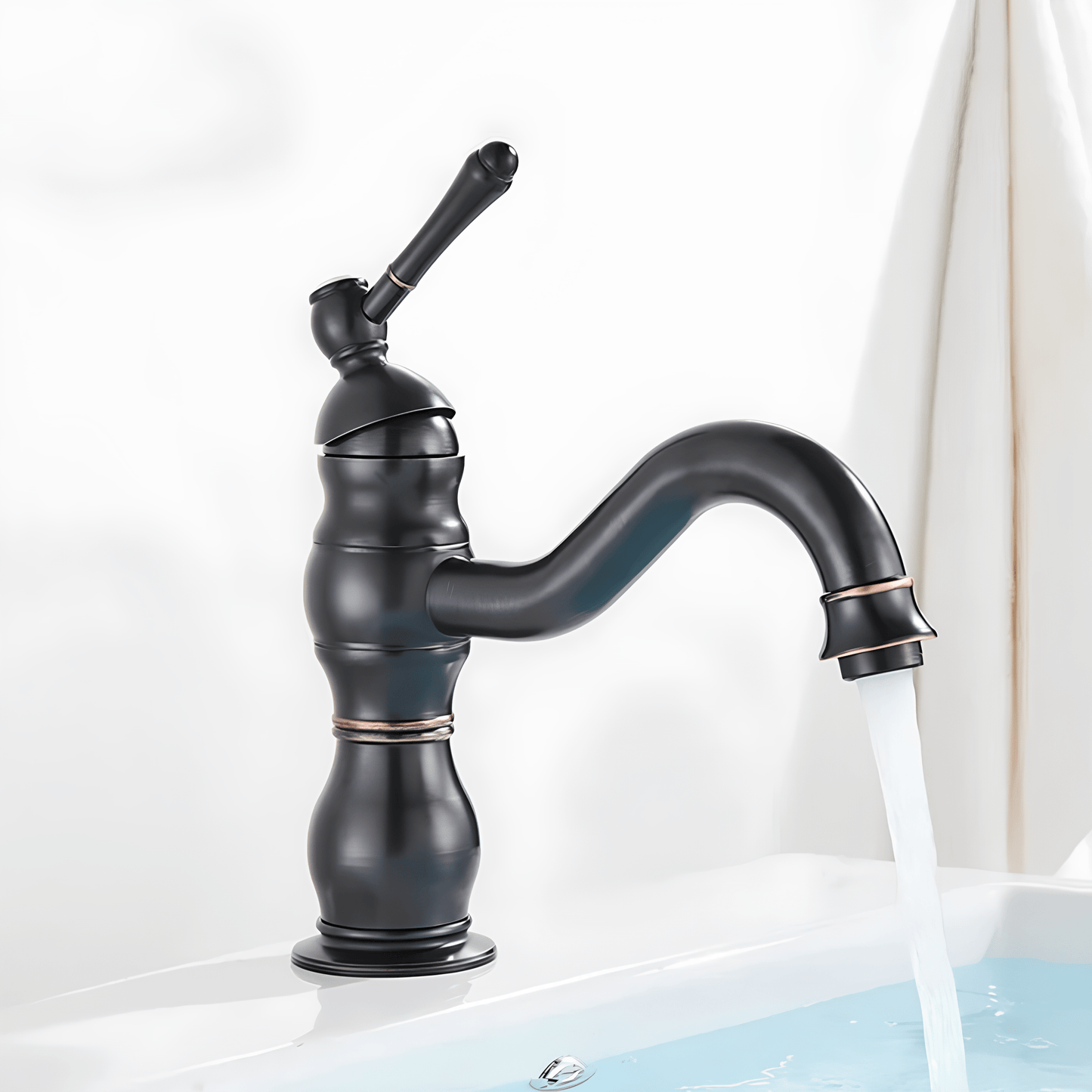 Robinet salle de bain rétro – Laiton antique à poignée unique