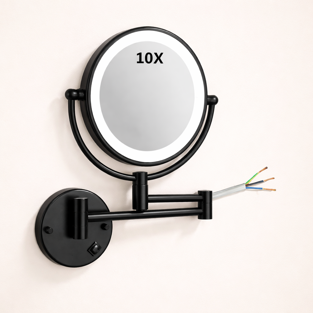 Miroir maquillage mural LED double face extensible