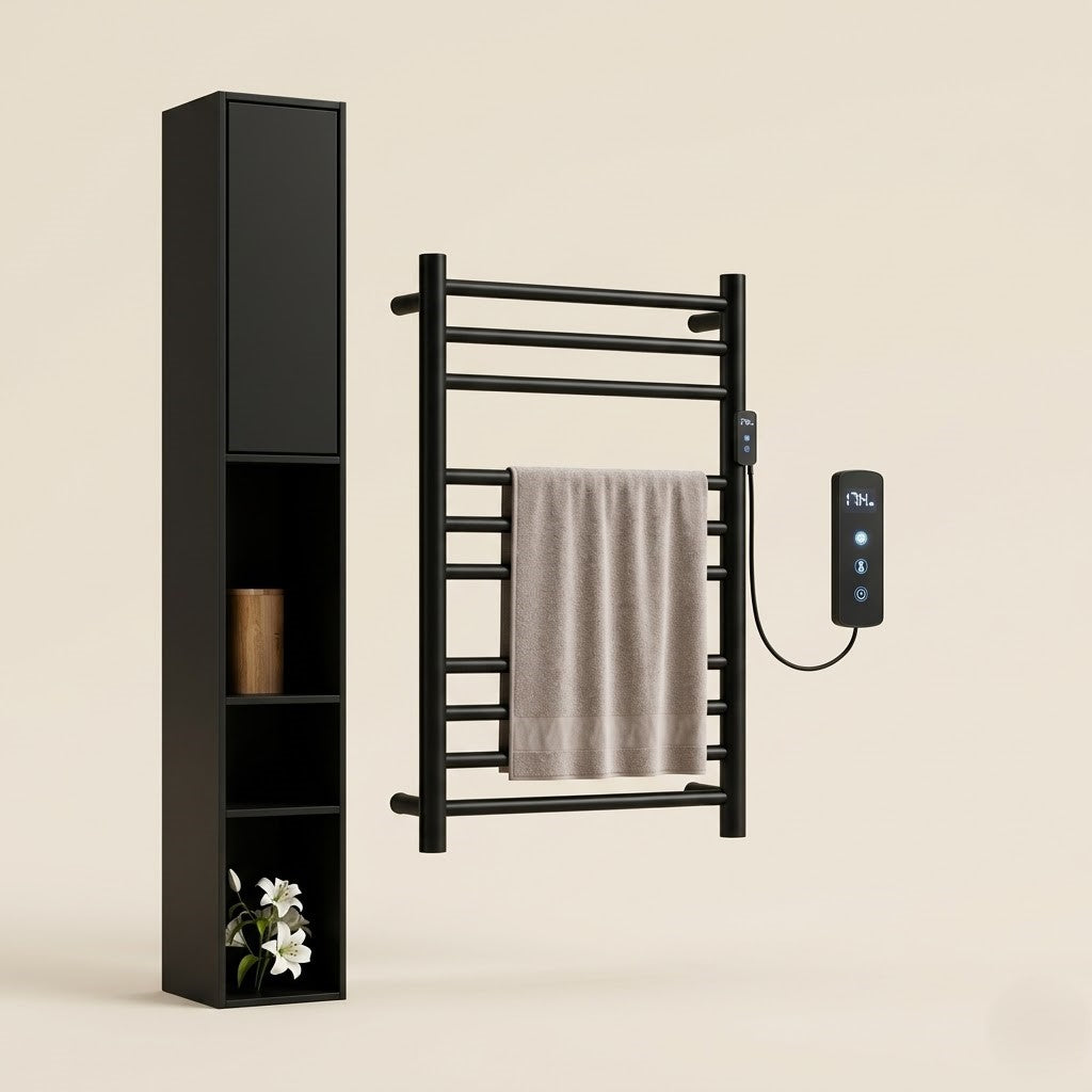 Porte-serviette Chauffant Électrique Mural - Acier Inox 304 - Programmable & Intelligent