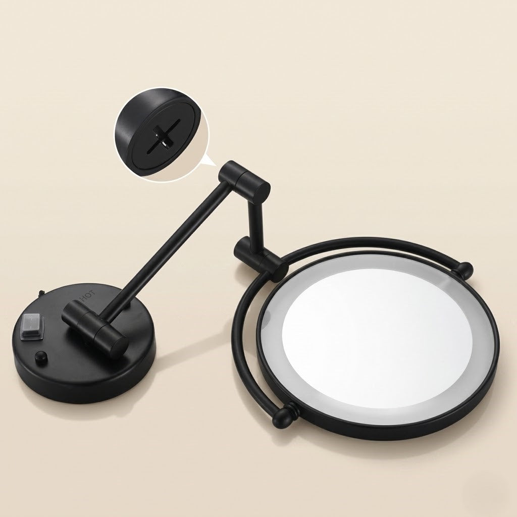 Miroir maquillage mural LED double face extensible