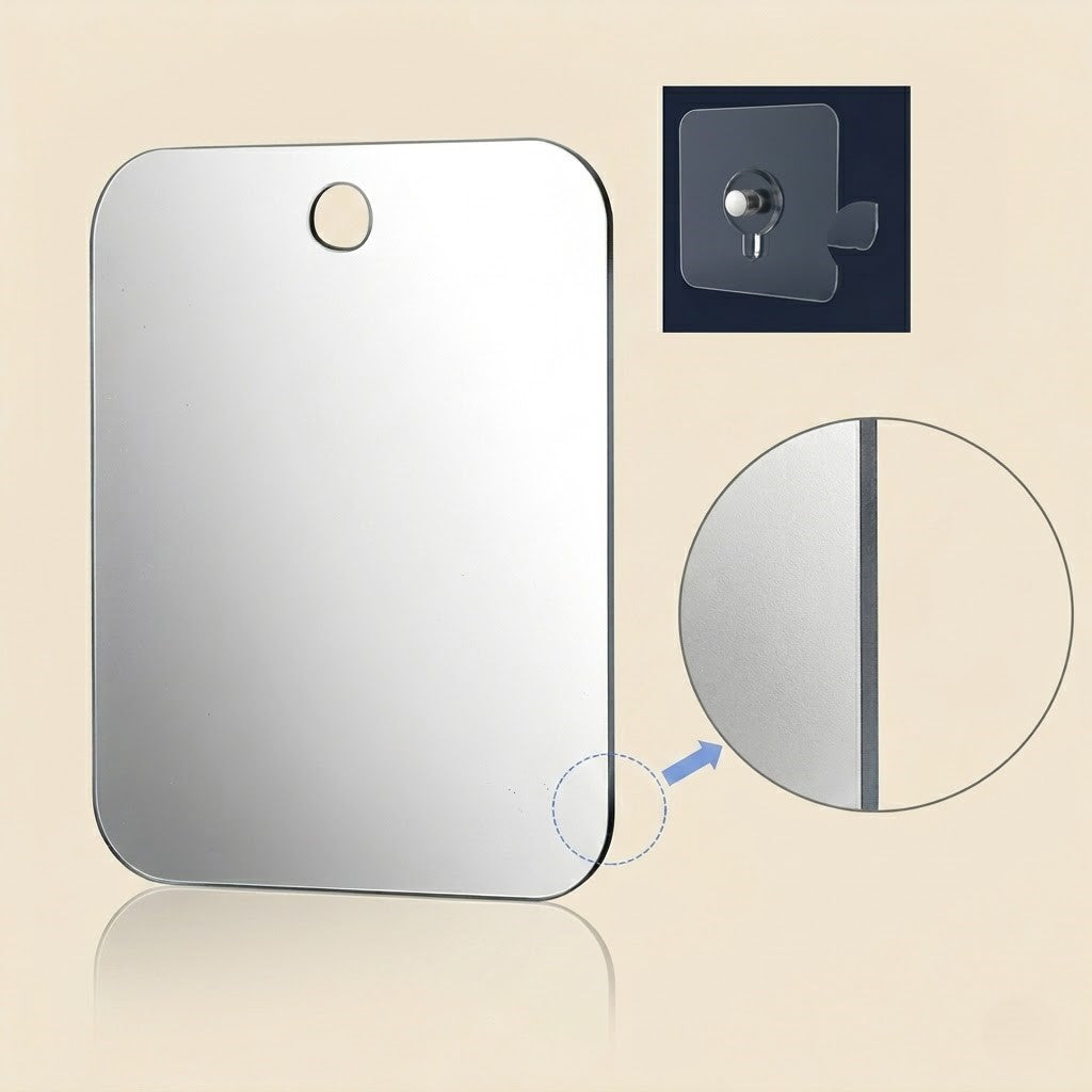 Miroir de Douche Ventouse – Rasage Facile & Vision Claire