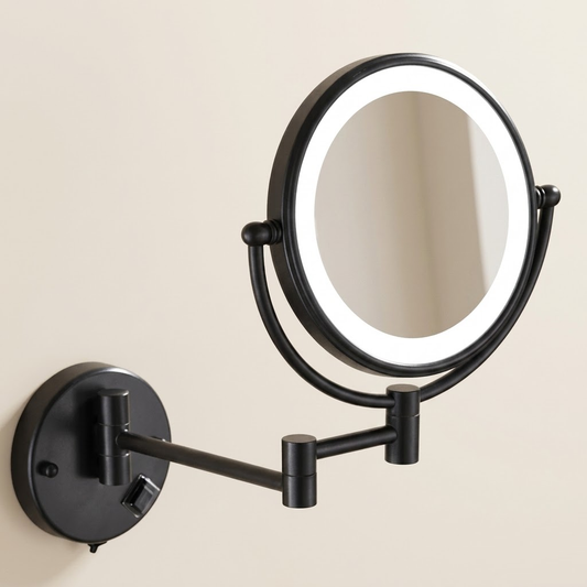 Miroir maquillage mural LED double face extensible