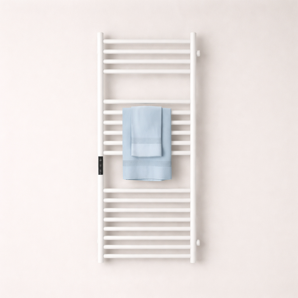 Porte-serviette Électrique Noir en Acier Inox - Thermostat Intelligent & Minuterie