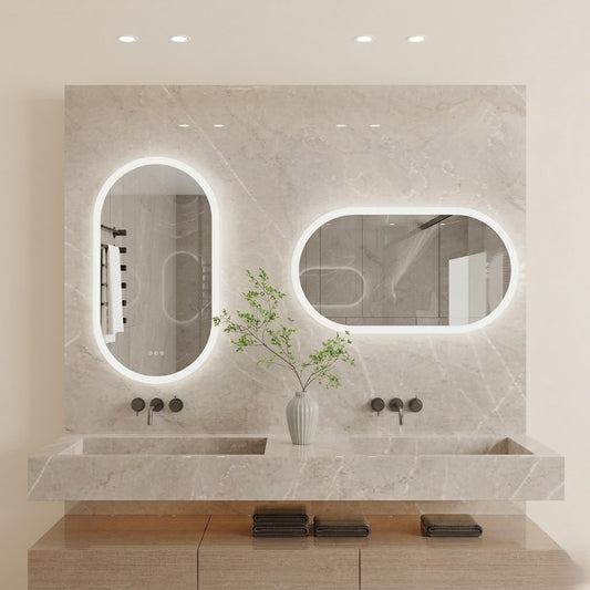 Miroir Salle de Bain LED Ovale – Design Moderne & Anti-Buée
