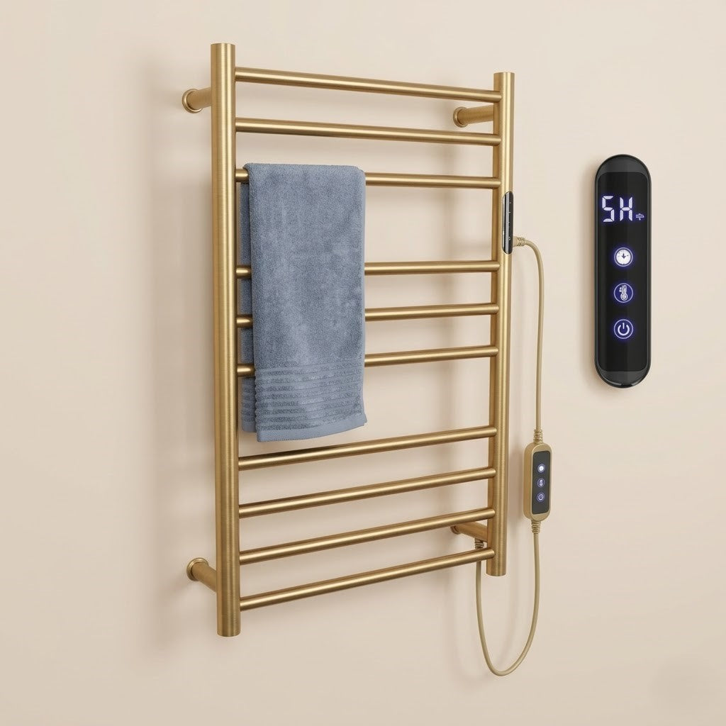 Porte-serviette Chauffant Électrique Mural - Acier Inox 304 - Programmable & Intelligent