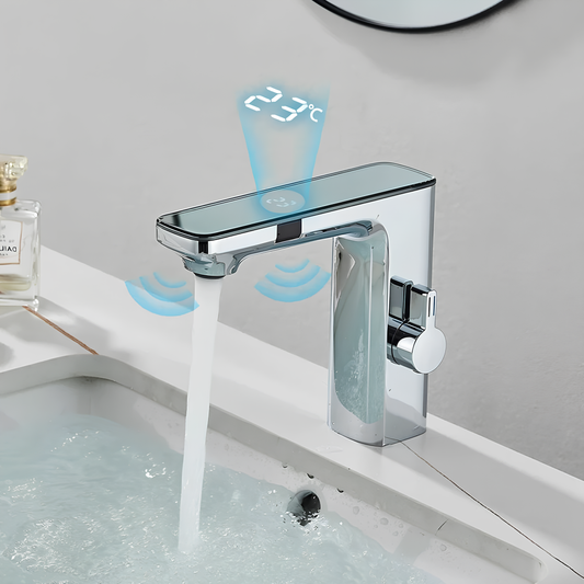 Robinet de lavabo intelligent avec capteur – Affichage numérique