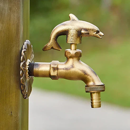 Robinet décoratif extérieur – Laiton antique & motif animaux