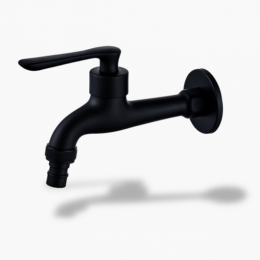 Robinet de jardin mural – Noir mat & cartouche céramique