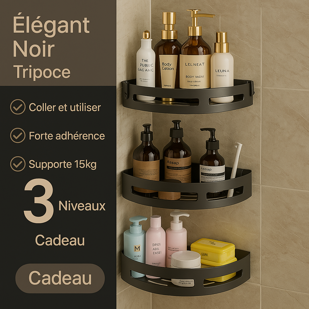 Porte-shampoing de salle de bain sans perçage