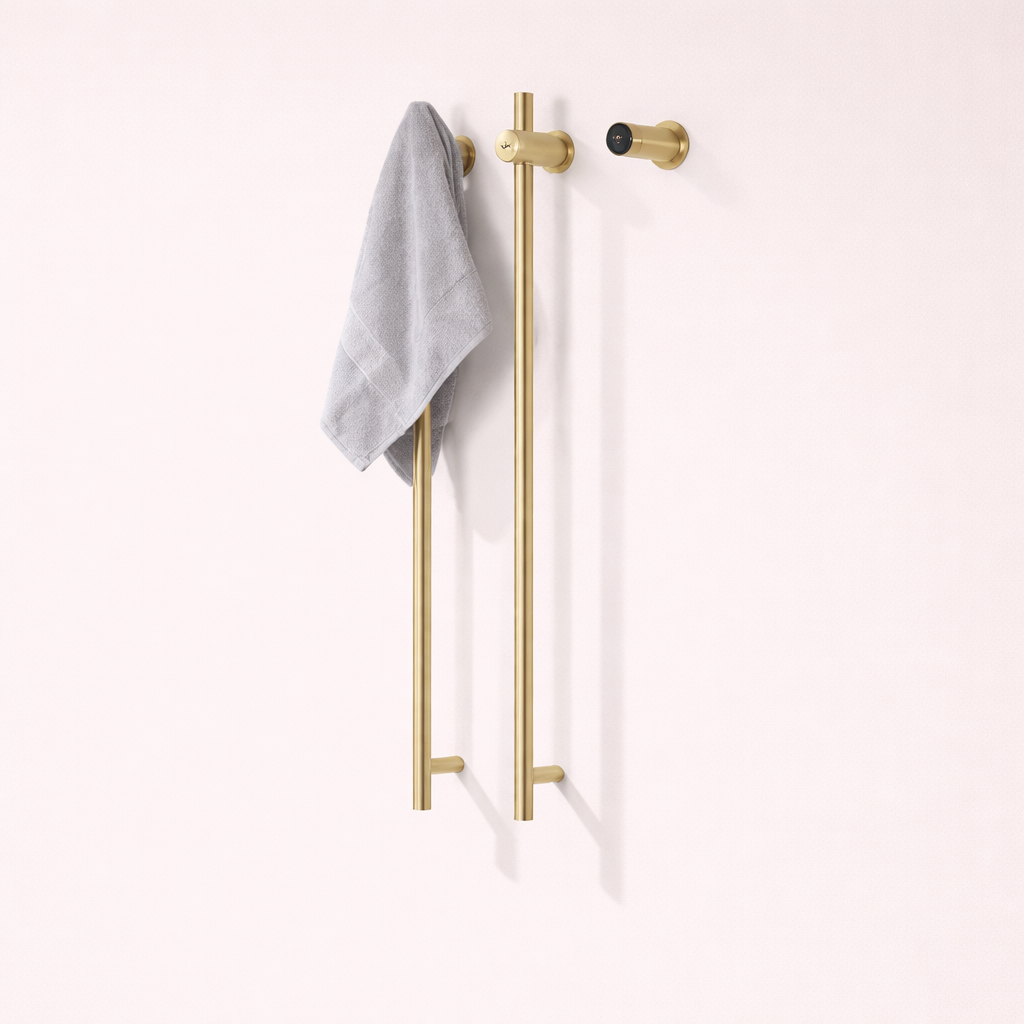Sèche-serviette Vertical Électrique Design Minimaliste - 2 Barres Acier Inox 304